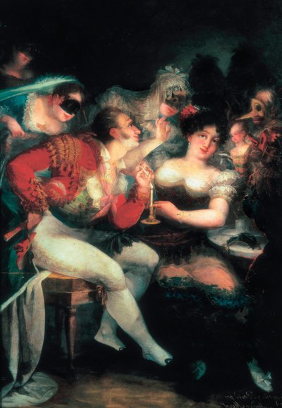 Un Café Durante el Carnaval (detalle) de Salvador Mayol