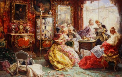 Una tarde en el salón, 1902 de Salvador Sanchez Barbudo