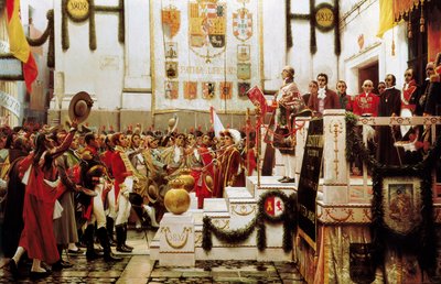 Promulgación de la Constitución de Cádiz, España de Salvador Viniegra y Lasso de la Vega