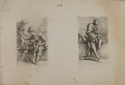 (Serie de figuras) Figura sentada con cabeza puntiaguda de Salvator Rosa
