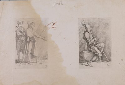 (Serie de figuras) Dos hombres de Salvator Rosa