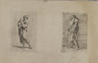 (Serie de figuras) Mujer con bebé en brazos de Salvator Rosa