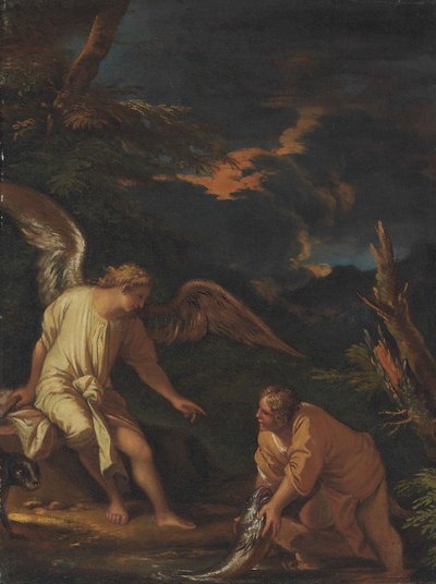 Atribuido a Salvator Rosa - Tobías y el ángel de Salvator Rosa