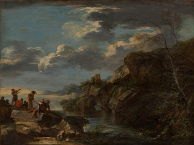 Bandidos en una costa rocosa, 1655-60 de Salvator Rosa