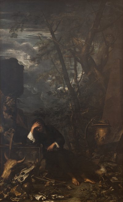 Demócrito en meditación de Salvator Rosa