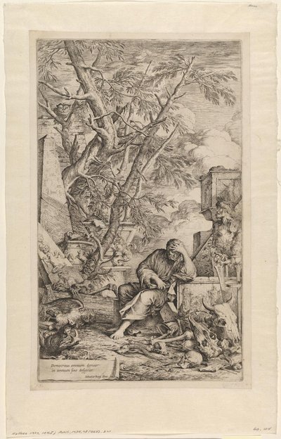 Demócrito en meditación de Salvator Rosa