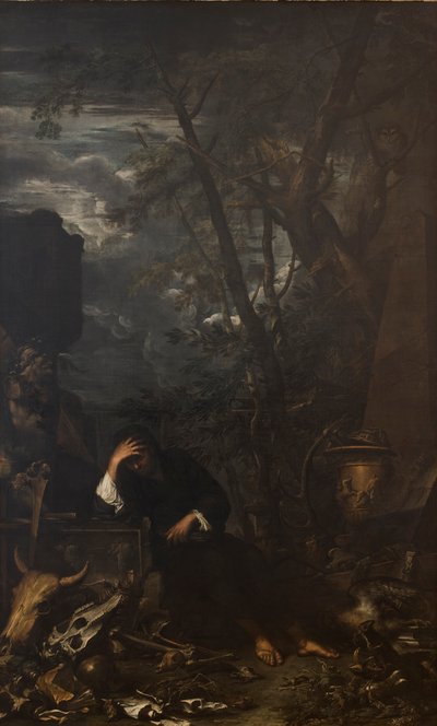 Demócrito en meditación de Salvator Rosa