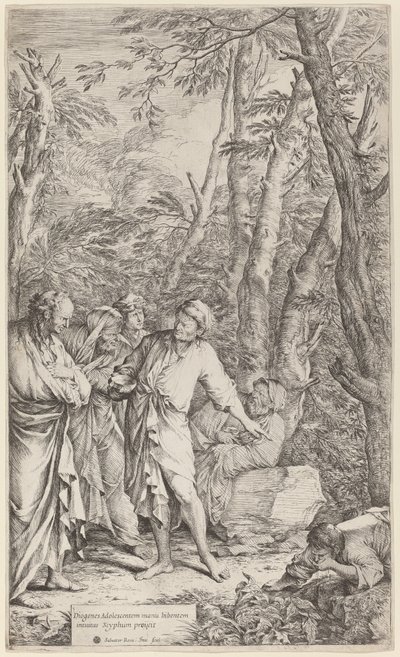 Diógenes desechando su cuenco de Salvator Rosa