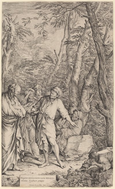 Diógenes desechando su cuenco de Salvator Rosa