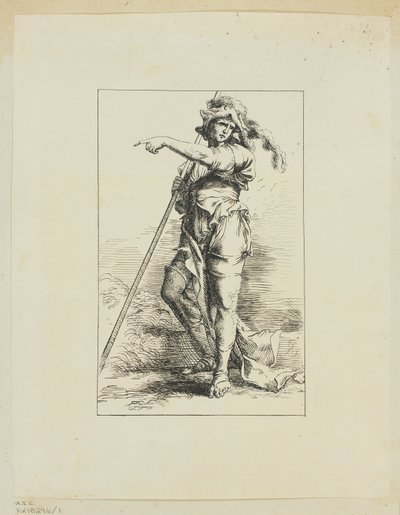 Figura con bastón señalando de Salvator Rosa