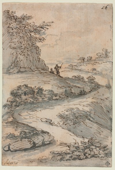 Figures on a Winding Road de Salvator Rosa