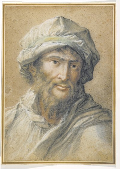 Cabeza de un hombre con barba y turbante de Salvator Rosa
