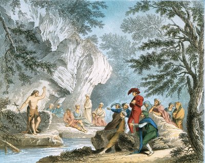 Juan el Bautista predicando en el desierto de Salvator Rosa