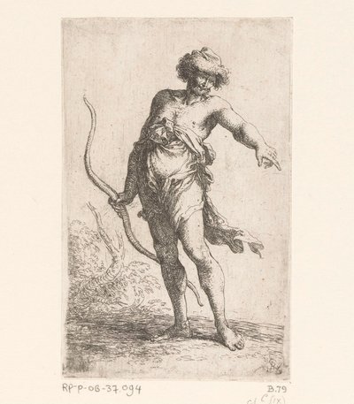 hombre con un arco Figuras pequeñas (título de la serie) Figurilla (título de la serie) de Salvator Rosa