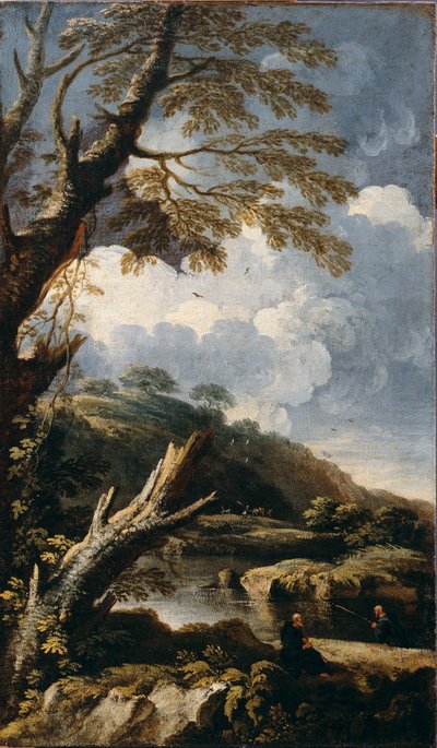 Monjes pescando de Salvator Rosa