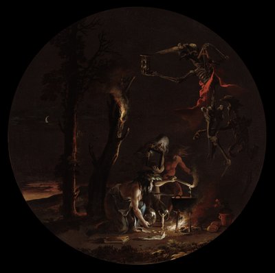 Escenas de brujería: Atardecer, c. 1645-49 (óleo sobre lienzo) de Salvator Rosa