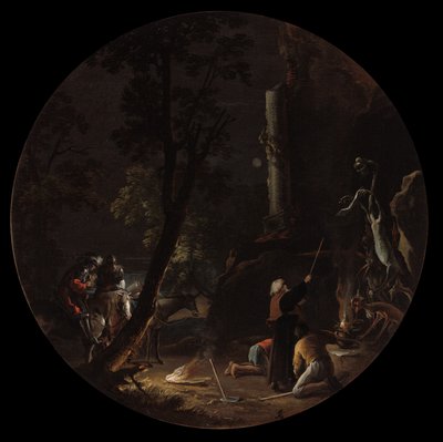 Escenas de brujería: Noche, c.1645-49 (óleo sobre lienzo) de Salvator Rosa