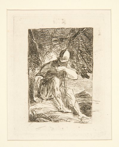 Soldado sentada de Salvator Rosa