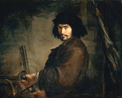 Autorretrato vestido de guerrero de Salvator Rosa