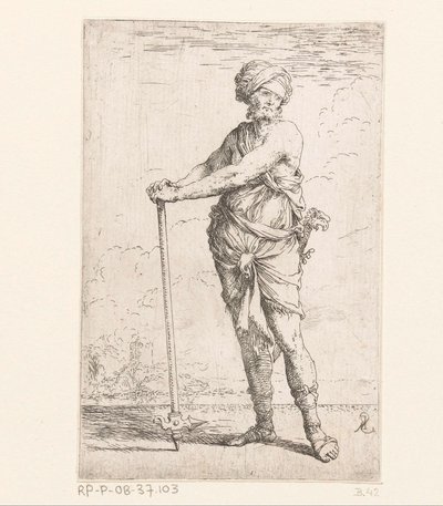 Soldado con martillo de batalla Figuras pequeñas (título de la serie) Figurilla (título de la serie) de Salvator Rosa
