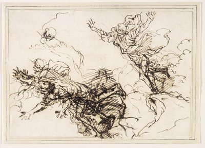 Estudios para la muerte de Empédocles de Salvator Rosa