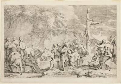 La crucifixión de Polícrates de Salvator Rosa