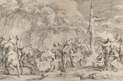 La crucifixión de Polícrates el tirano tras su captura por los persas de Salvator Rosa