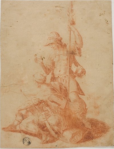 Dos guerreros masculinos de Salvator Rosa
