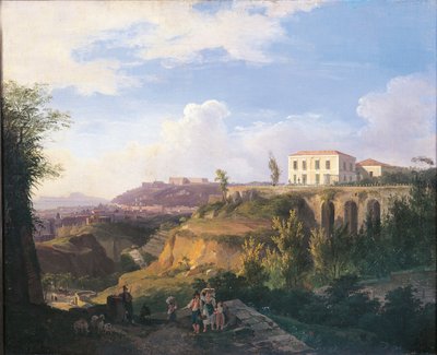 Italia, Nápoles, Vista de la casa de Villa Ruffo en Capodimonte de Salvatore Fergola