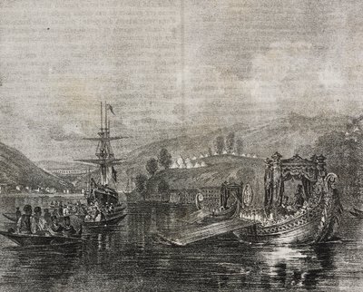 Valle de Buyukdere y acueducto de Baghtche-keui, Turquía, litografía de Salvatore Puglia de Poliorama Pittoresco, n 40, 11 de mayo. de Salvatore Puglia