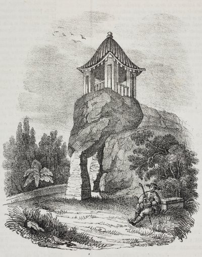 Cueva de Camoens, Macao (China), litografía de Salvatore Puglia de Poliorama Pittoresco, n 15, 19 de noviembre de Salvatore Puglia