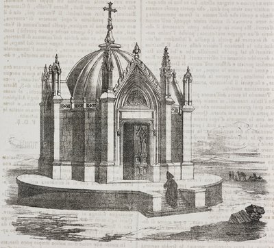 Capilla de San Luis en Túnez, Túnez, litografía de Salvatore Puglia de Poliorama Pittoresco, n 38, 27 de abril. de Salvatore Puglia