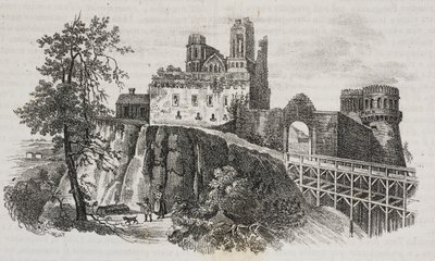 Castillo de Ostroh, Ucrania, litografía de Salvatore Puglia de Poliorama Pittoresco, n 30, 1 de marzo de Salvatore Puglia