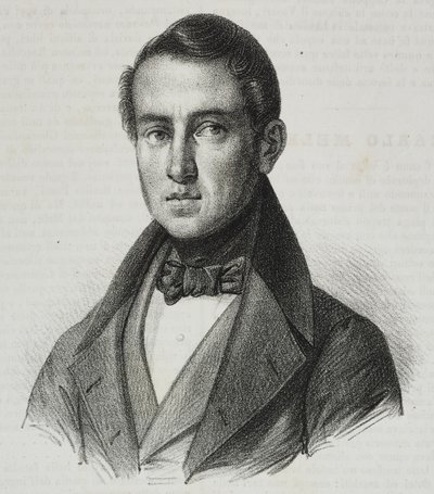 Retrato de Carlo Mele (1792-1841), litografía de Salvatore Puglia del Poliorama Pittoresco, n 15, 20 de noviembre. de Salvatore Puglia
