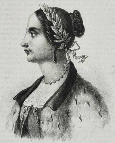 Retrato de Laura Bassi Veratti (1711-1778), física y académica italiana, litografía de Salvatore Puglia del Poliorama Pittoresco, n 4, 4 de septiembre de Salvatore Puglia