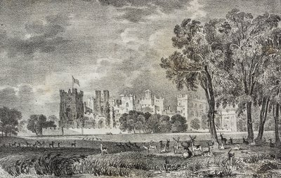 Castillo de Raby, Durham, Inglaterra, Reino Unido, litografía de Salvatore Puglia de Poliorama Pittoresco, n 42, 27 de mayo de Salvatore Puglia