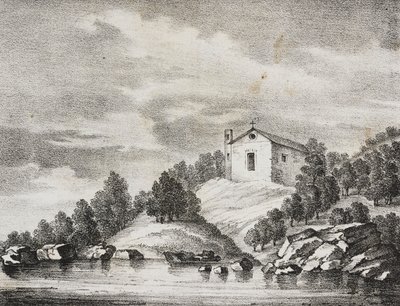 Santuario de Peschici, Apulia, Italia, litografía de Salvatore Puglia del Poliorama Pittoresco, n 51, 27 de julio de Salvatore Puglia