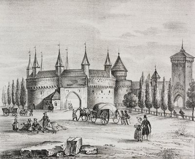 Puerta de San Florián, Cracovia, Polonia, litografía de Salvatore Puglia de Poliorama Pittoresco, n 22, 4 de enero de Salvatore Puglia