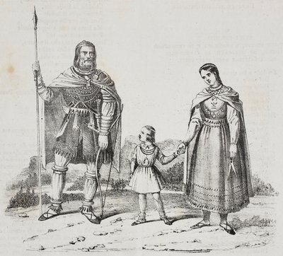 Varangians, pueblo de la Península Escandinava, litografía de Salvatore Puglia del Poliorama Pittoresco, n 42, 27 de mayo de Salvatore Puglia