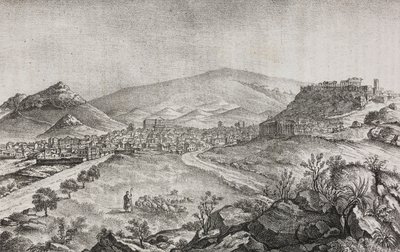Vista de Atenas, Grecia, litografía de Salvatore Puglia de Poliorama Pittoresco, n 1, 13 de agosto de Salvatore Puglia