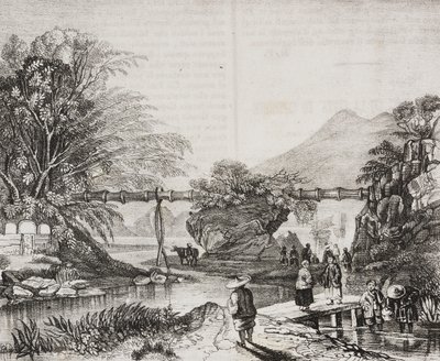 Vista del valle de Hong Kong, China, litografía de Salvatore Puglia de Poliorama Pittoresco, n 14, 9 de noviembre de Salvatore Puglia