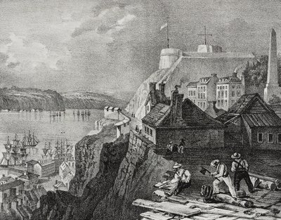 Vista de la ciudad de Quebec, Canadá, litografía de Salvatore Puglia de Poliorama Pittoresco, n 46, 24 de junio de Salvatore Puglia