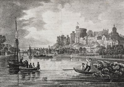Vista del castillo de Windsor, Inglaterra, Reino Unido, litografía de Salvatore Puglia de Poliorama Pittoresco, n 32, 15 de marzo de Salvatore Puglia