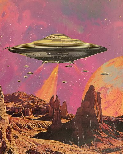 Planeta desértico de ciencia ficción retro de Samantha Hearn