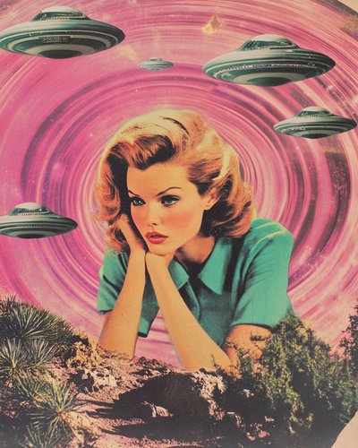 Mujer de ciencia ficción retro de Samantha Hearn