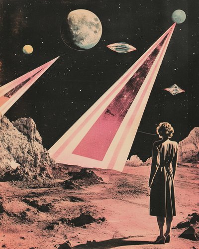 Una mujer contempla un mundo extraterrestre de Samantha Hearn