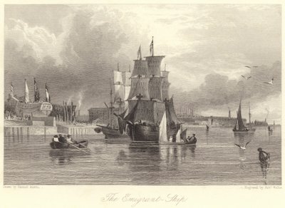 El Emigrante, Barco (grabado) de Samuel (after) Austin