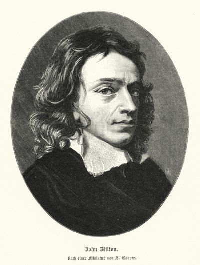 John Milton, poeta inglés (litografía) de Samuel (after) Cooper