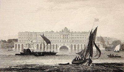 Vista de Somerset House desde el río Támesis, grabado por W.B. Cooke (1778-1855) 1814 de Samuel (after) Owen