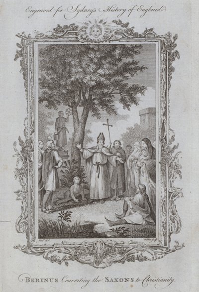 Berinus convirtiendo a los sajones al cristianismo de Samuel (after) Wale